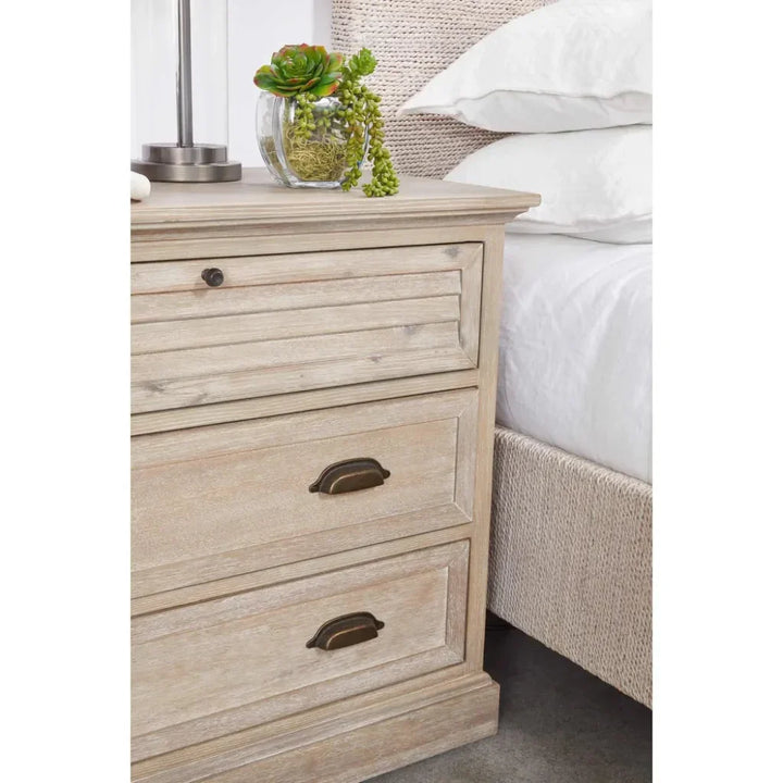 Eden Reclaimed Wood 3 Drawers Nightstand - LOOMLAN - Essentials For Living - Nightstands