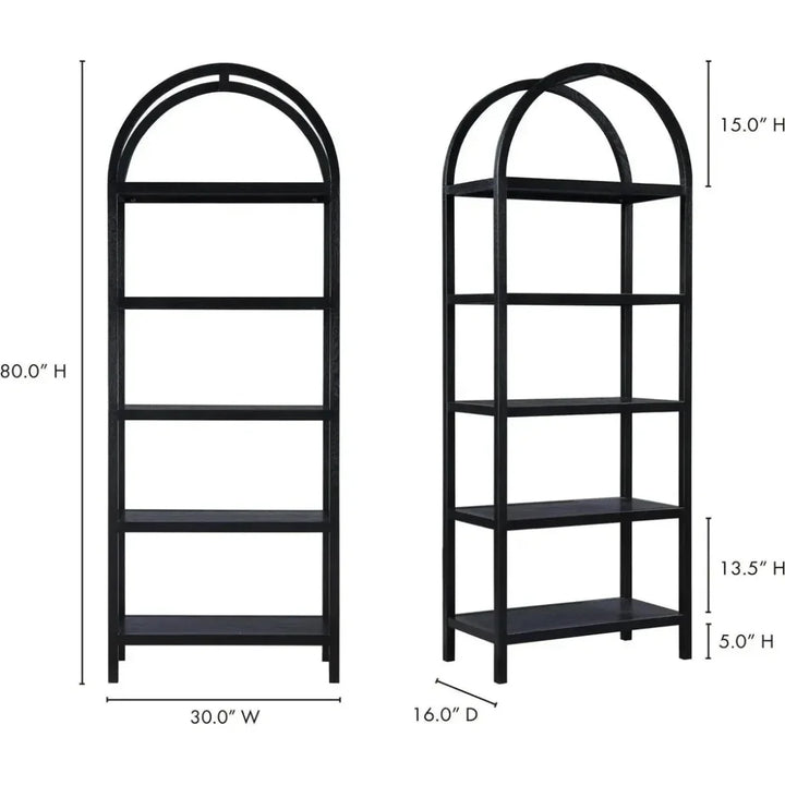 Eero Black Oak Wood BookShelf - LOOMLAN - Moe's Home - Etageres