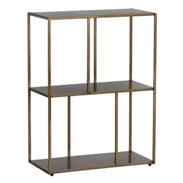 Eiffel Stylish Iron Low Etagere-Etageres-SUNPAN-Antique Brass-Small-LOOMLAN