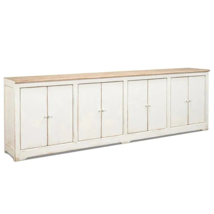 Eight Is Enough Extra Wide Sideboard Whitewash - LOOMLAN - Sarreid - Sideboards
