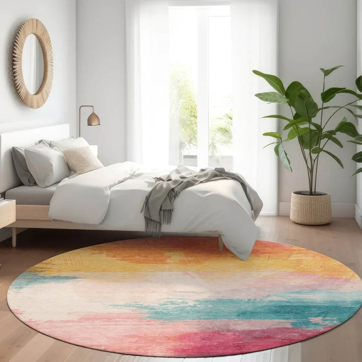 Elanisse Pink Washable Indoor - Outdoor Rug - LOOMLAN - LOOMLAN Rugs - Outdoor Rugs