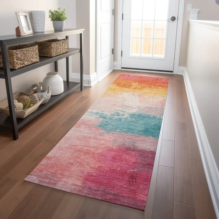 Elanisse Pink Washable Indoor - Outdoor Rug - LOOMLAN - LOOMLAN Rugs - Outdoor Rugs