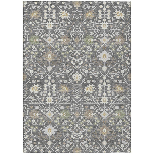 Elara Charcoal Washable Indoor-Outdoor Rug-Outdoor Rugs-LOOMLAN Rugs-2'6" x 3'10"-LOOMLAN