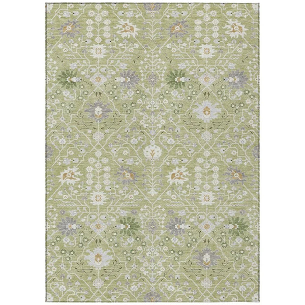 Elara Green Washable Indoor-Outdoor Rug-Outdoor Rugs-LOOMLAN Rugs-2'6" x 3'10"-LOOMLAN