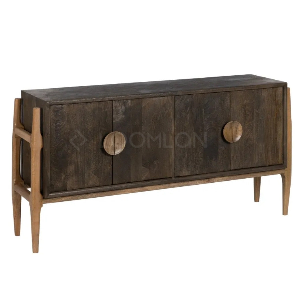 60-Inch Dark Wood Sideboard Buffet Cabinet | LOOMLAN