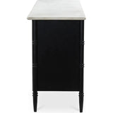 Eleanor Marble & Wood Black 6 Drawer Dresser