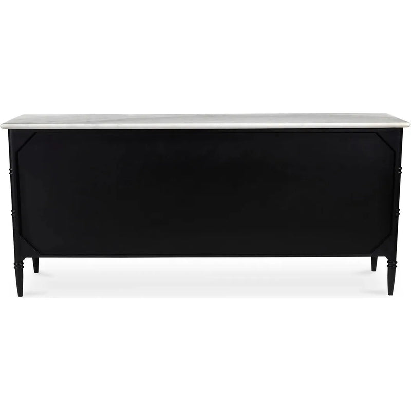 Eleanor Marble & Wood Black 6 Drawer Dresser