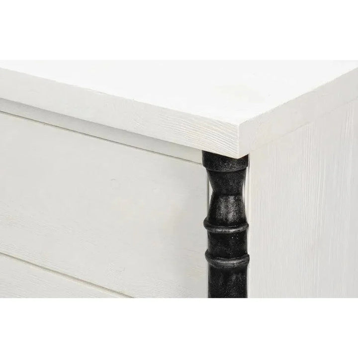 Elegance Wood and Irop White Nightstand - LOOMLAN - Sarreid - Nightstands