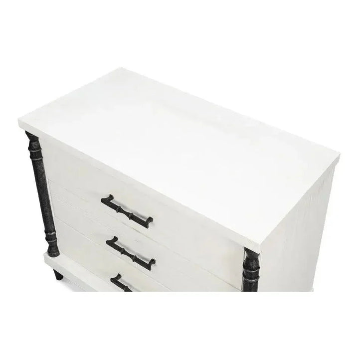 Elegance Wood and Irop White Nightstand - LOOMLAN - Sarreid - Nightstands