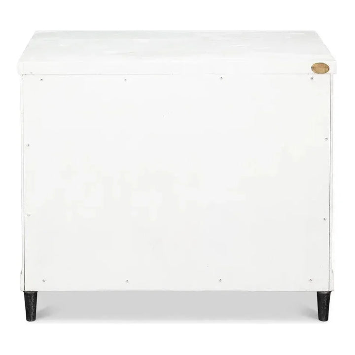 Elegance Wood and Irop White Nightstand - LOOMLAN - Sarreid - Nightstands