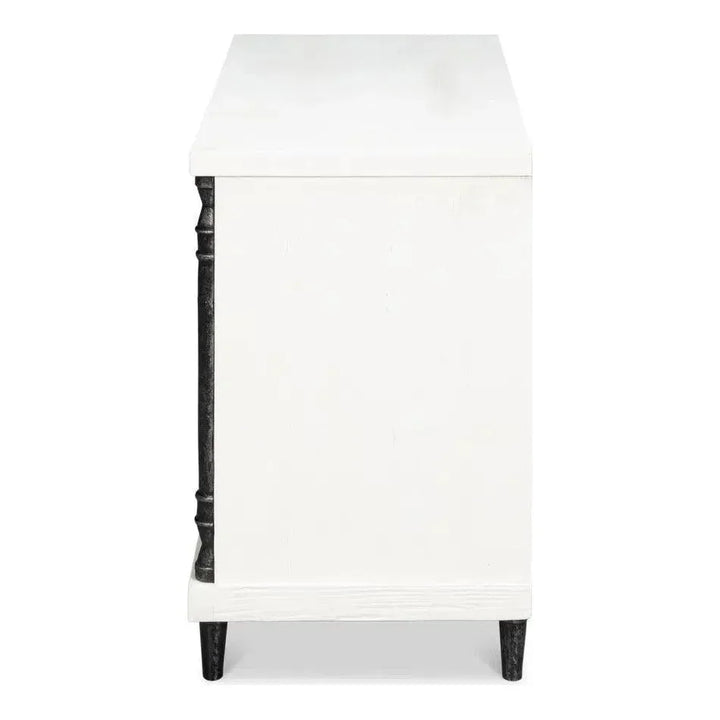 Elegance Wood and Irop White Nightstand - LOOMLAN - Sarreid - Nightstands
