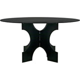 Noir-Element Dining Table, Black Metal-Dining Tables-LOOMLAN