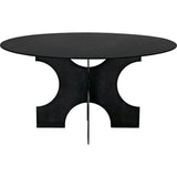 Noir-Element Dining Table, Black Metal-Dining Tables-LOOMLAN