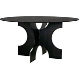 Noir-Element Dining Table, Black Metal-Dining Tables-LOOMLAN