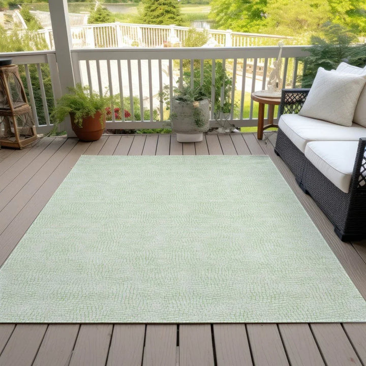Eleya Green Washable Indoor-Outdoor Rug-Outdoor Rugs-LOOMLAN Rugs-LOOMLAN