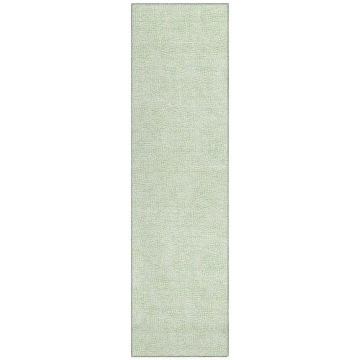 Eleya Green Washable Indoor-Outdoor Rug-Outdoor Rugs-LOOMLAN Rugs-2'3" x 7'6"-LOOMLAN