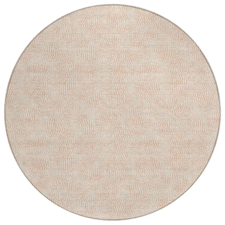 Eleya Orange Washable Indoor-Outdoor Rug-Outdoor Rugs-LOOMLAN Rugs-8' x 8'-LOOMLAN