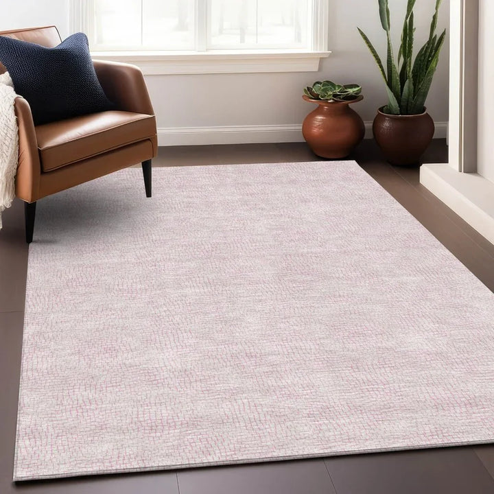 Eleya Pink Washable Indoor-Outdoor Rug-Outdoor Rugs-LOOMLAN Rugs-LOOMLAN