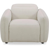 Eli Power Polyester and Solid Wood Ivory Recliner Arm Chair Sofas & Loveseats LOOMLAN By Moe's Home