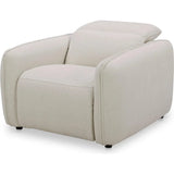 Eli Power Polyester and Solid Wood Ivory Recliner Arm Chair Sofas & Loveseats LOOMLAN By Moe's Home