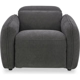 Eli Power Polyester and Solid Wood Dark Grey Recliner Arm Chair Sofas & Loveseats LOOMLAN By Moe's Home