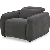 Eli Power Polyester and Solid Wood Dark Grey Recliner Arm Chair Sofas & Loveseats LOOMLAN By Moe's Home