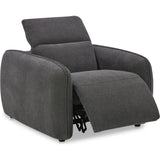 Eli Power Polyester and Solid Wood Dark Grey Recliner Arm Chair Sofas & Loveseats LOOMLAN By Moe's Home