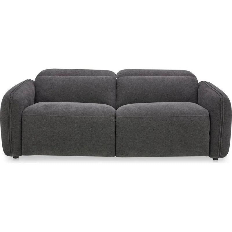 Eli Power Polyester and Solid Wood Dark Grey Recliner Sofa Sofas & Loveseats LOOMLAN By Moe's Home