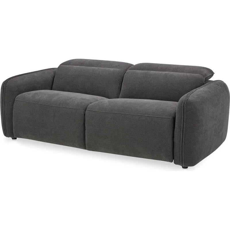 Eli Power Polyester and Solid Wood Dark Grey Recliner Sofa Sofas & Loveseats LOOMLAN By Moe's Home