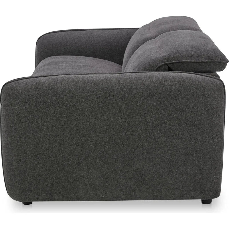 Eli Power Polyester and Solid Wood Dark Grey Recliner Sofa Sofas & Loveseats LOOMLAN By Moe's Home