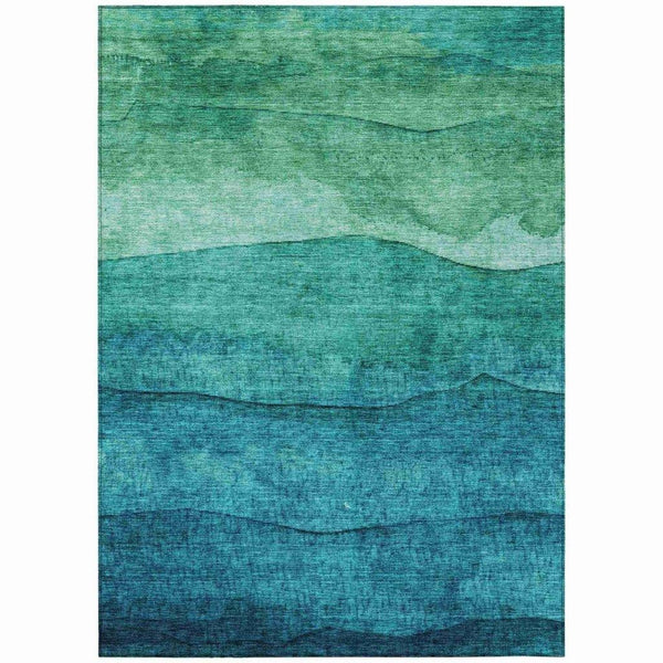 Elien Teal Washable Indoor - Outdoor Rug - LOOMLAN - LOOMLAN Rugs - Outdoor Rugs