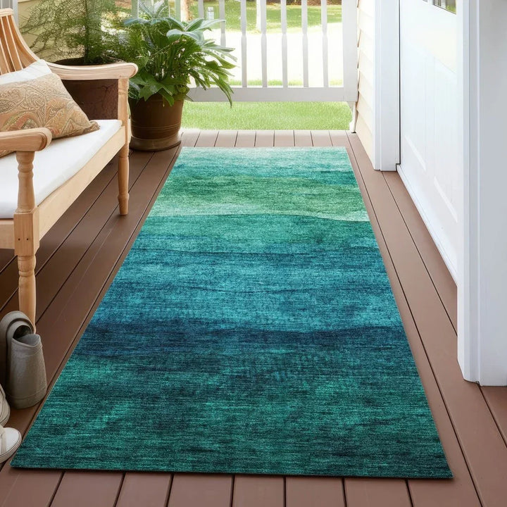 Elien Teal Washable Indoor - Outdoor Rug - LOOMLAN - LOOMLAN Rugs - Outdoor Rugs