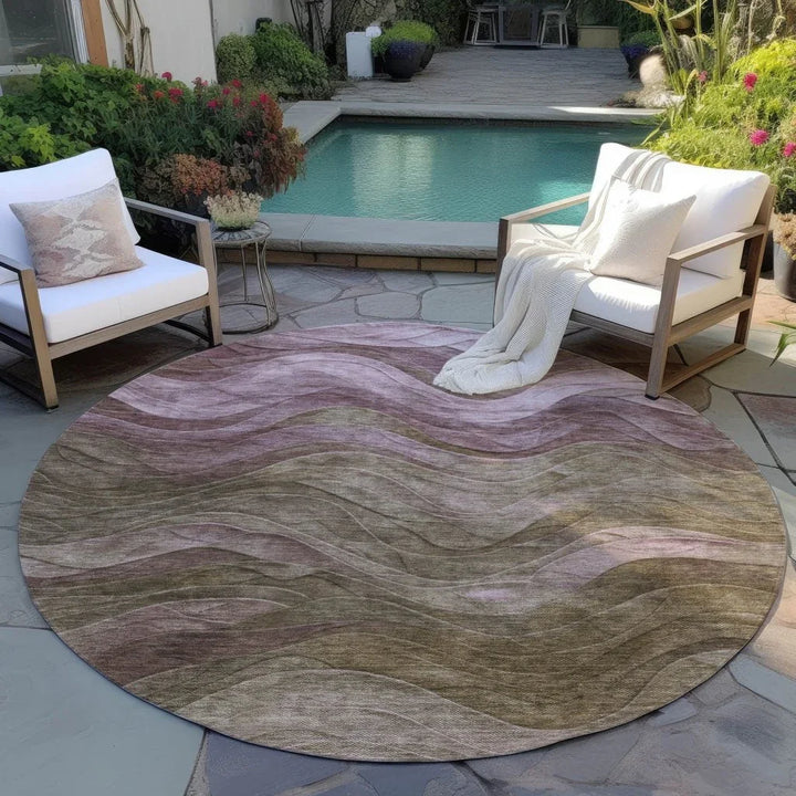 Elion Brown Washable Indoor - Outdoor Rug - LOOMLAN - LOOMLAN Rugs - Outdoor Rugs