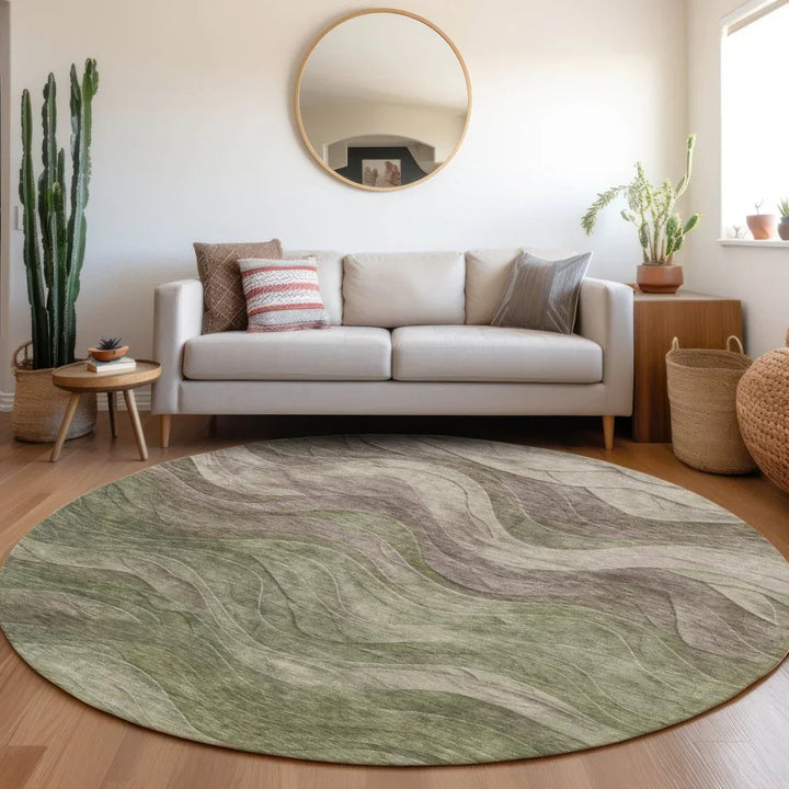 Elion Green Washable Indoor - Outdoor Rug - LOOMLAN - LOOMLAN Rugs - Outdoor Rugs