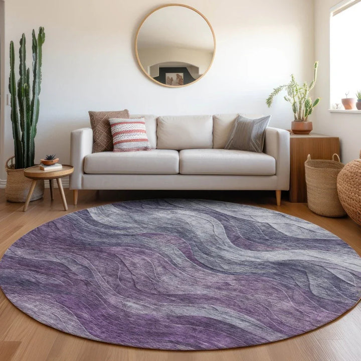 Elion Purple Washable Indoor - Outdoor Rug - LOOMLAN - LOOMLAN Rugs - Outdoor Rugs