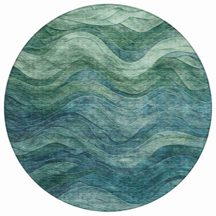 Elion Teal Washable Indoor - Outdoor Rug - LOOMLAN - LOOMLAN Rugs - Outdoor Rugs