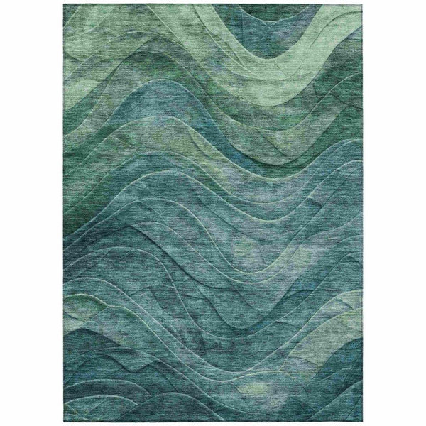 Elion Teal Washable Indoor - Outdoor Rug - LOOMLAN - LOOMLAN Rugs - Outdoor Rugs