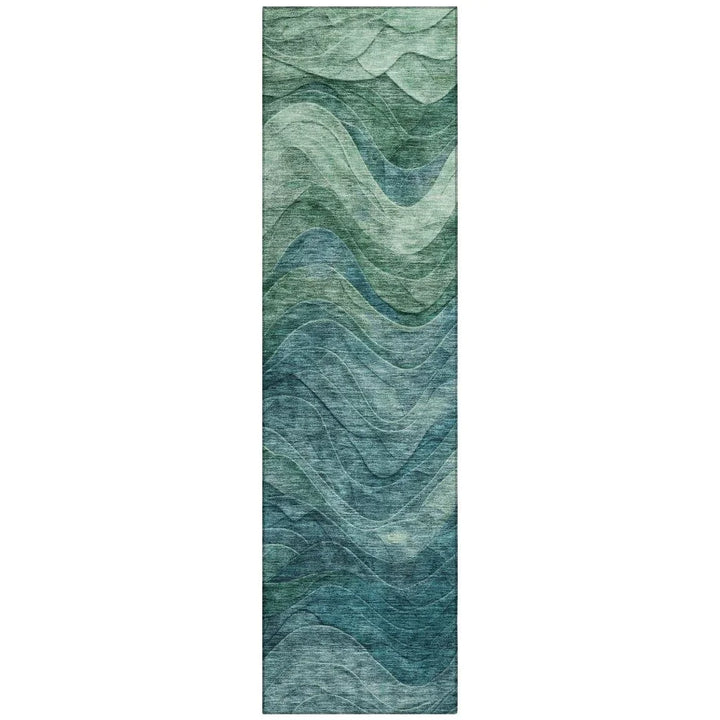 Elion Teal Washable Indoor - Outdoor Rug - LOOMLAN - LOOMLAN Rugs - Outdoor Rugs