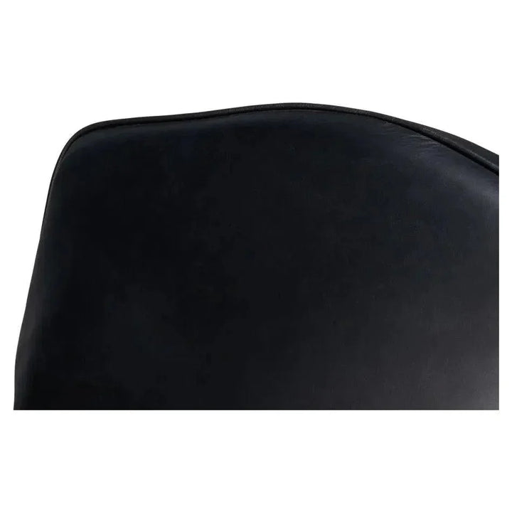 Elite Leather Black French Club Swivel Arm Chair - LOOMLAN - Sarreid - Club Chairs