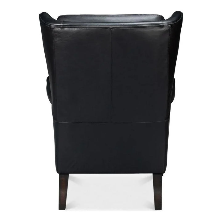 Elite Wing Luxurious Leather Armchair - LOOMLAN - Sarreid - Club Chairs