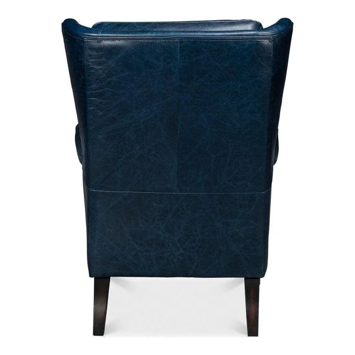 Elite Wing Luxurious Leather Armchair - LOOMLAN - Sarreid - Club Chairs