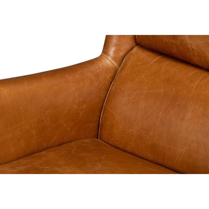 Elite Wing Luxurious Leather Armchair - LOOMLAN - Sarreid - Club Chairs