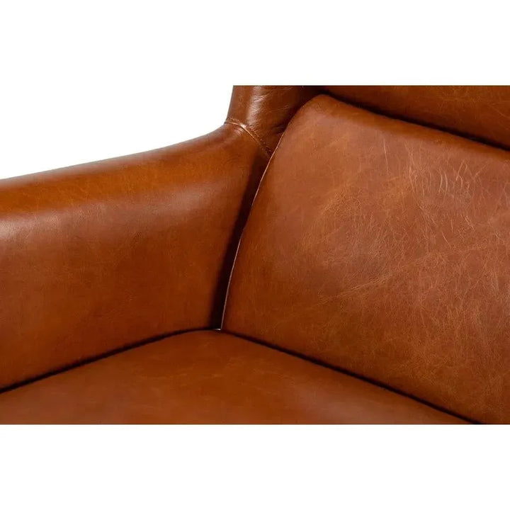 Elite Wing Luxurious Leather Armchair - LOOMLAN - Sarreid - Club Chairs