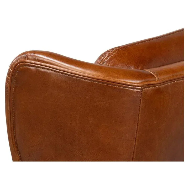 Elite Wing Luxurious Leather Armchair - LOOMLAN - Sarreid - Club Chairs