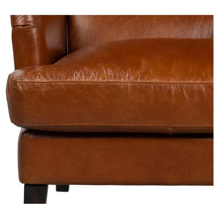 Elite Wing Luxurious Leather Armchair - LOOMLAN - Sarreid - Club Chairs