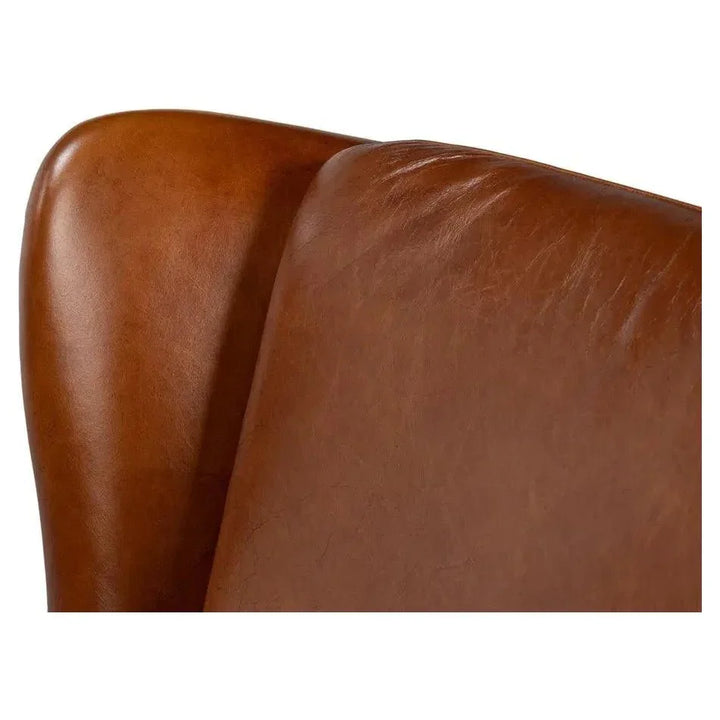Elite Wing Luxurious Leather Armchair - LOOMLAN - Sarreid - Club Chairs