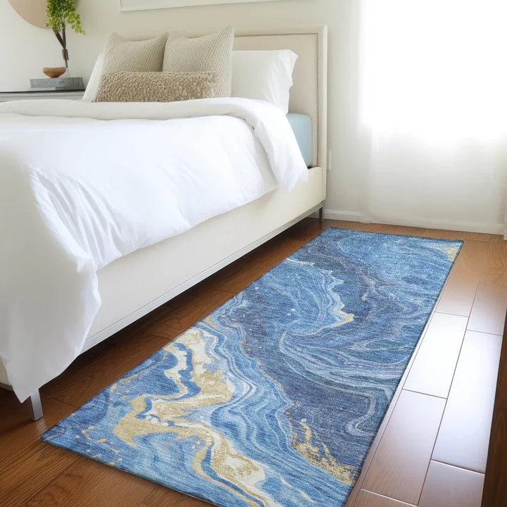 Elius Blue Washable Indoor - Outdoor Rug - LOOMLAN - LOOMLAN Rugs - Outdoor Rugs