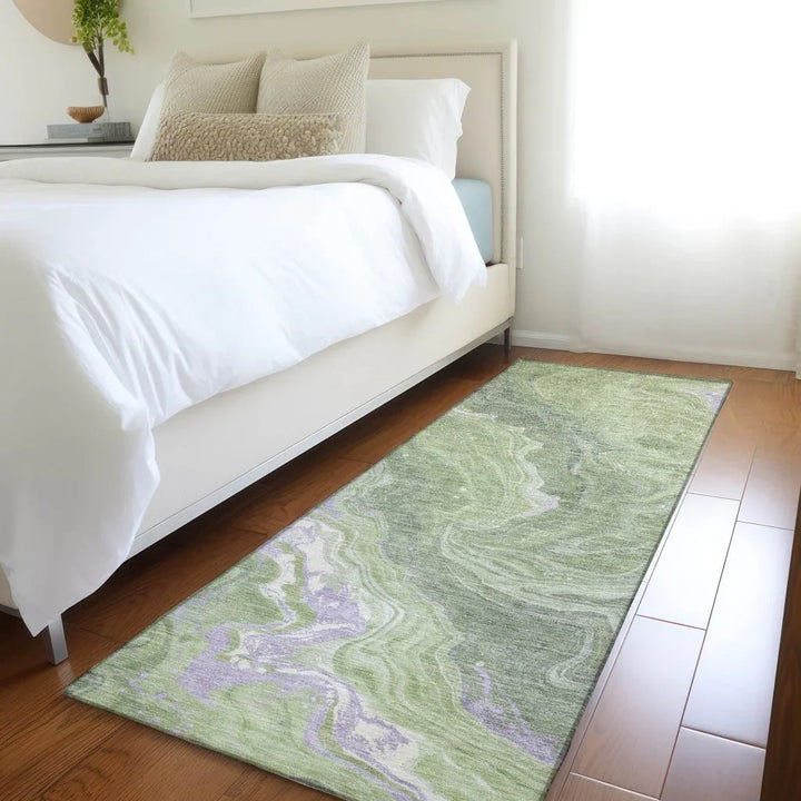 Elius Green Washable Indoor - Outdoor Rug - LOOMLAN - LOOMLAN Rugs - Outdoor Rugs