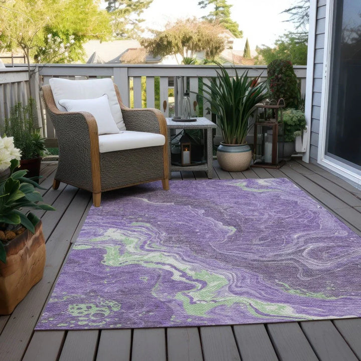 Elius Purple Washable Indoor - Outdoor Rug - LOOMLAN - LOOMLAN Rugs - Outdoor Rugs