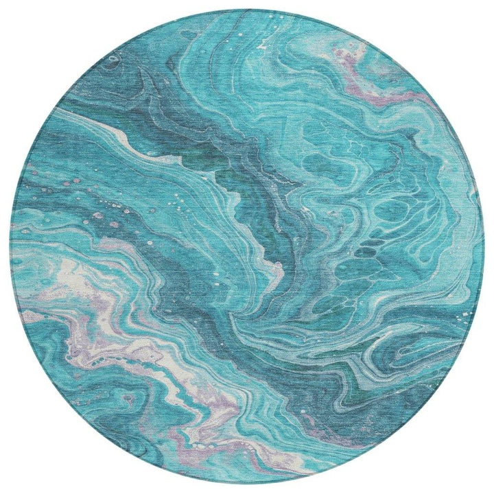 Elius Teal Washable Indoor - Outdoor Rug - LOOMLAN - LOOMLAN Rugs - Outdoor Rugs